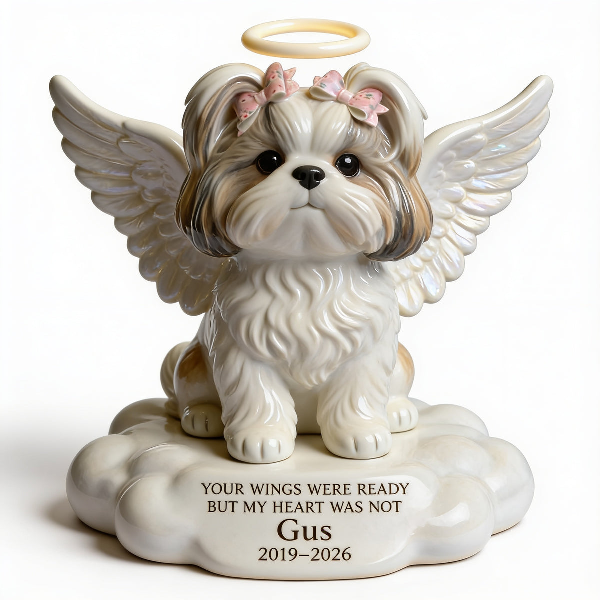 Custom Photo Angel Shih Tzu Memorial Custom Shaped Acrylic Plaque Pet Loss Gift