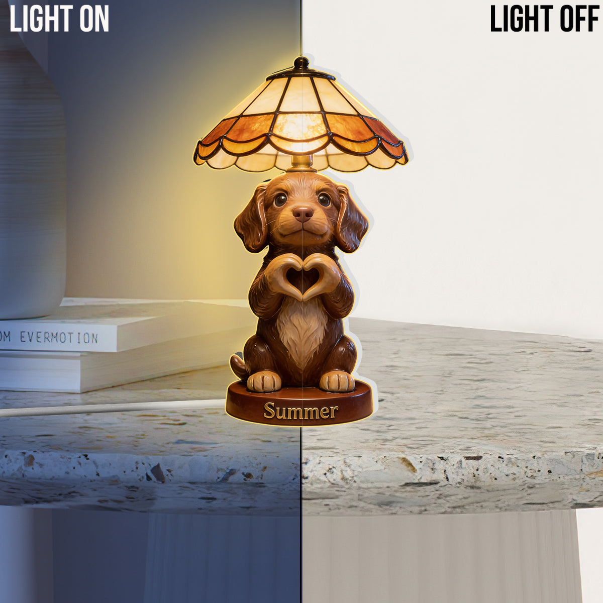 Personalized Gray French Bulldog Acrylic LED Night Light Pet Lover Gift