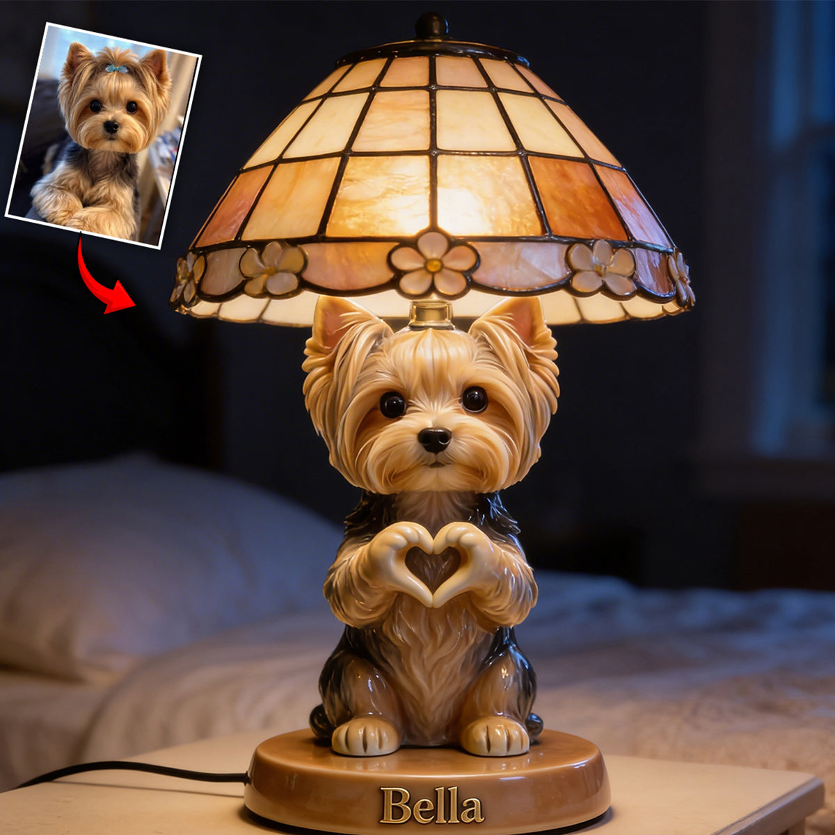 Personalized German Shepherd LED Table Night Light Pet Lover Home Decor Gift