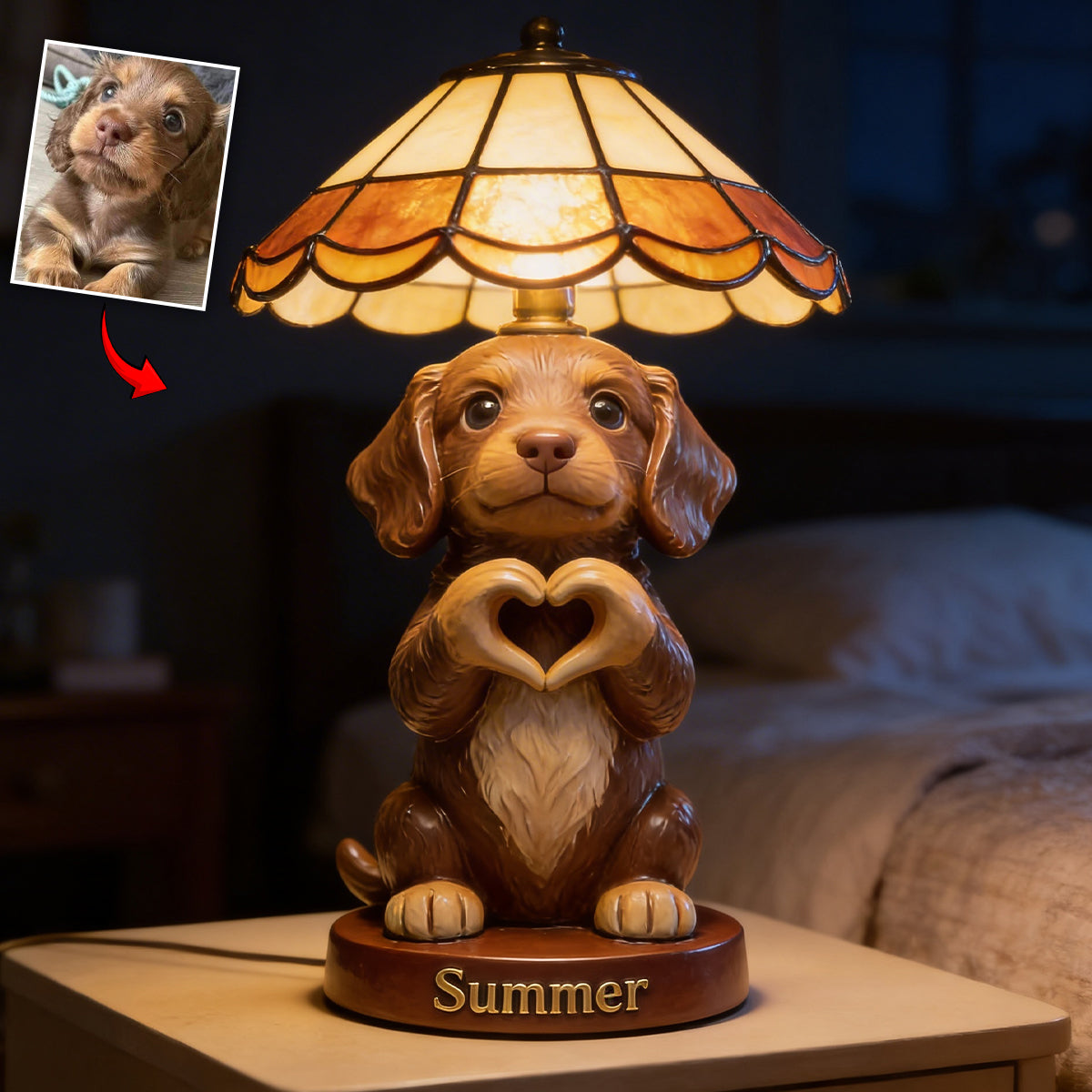 Personalized Golden Retriever LED Night Light Pet Lover Home Decor Gift