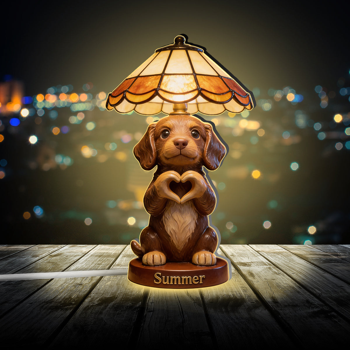 Personalized Fluffy Poodle Acrylic LED Night Light Pet Owner Gift