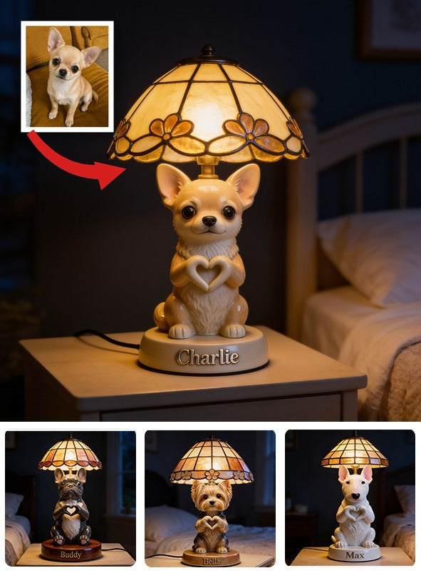 Personalized Cute Tan Chihuahua Acrylic LED Night Light Pet Lover Gift