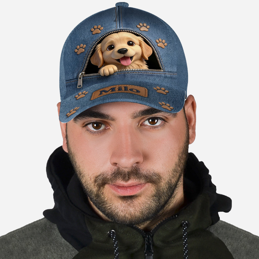 Custom Photo Fluffy Shih Tzu Classic Cap Dog Lover Gift