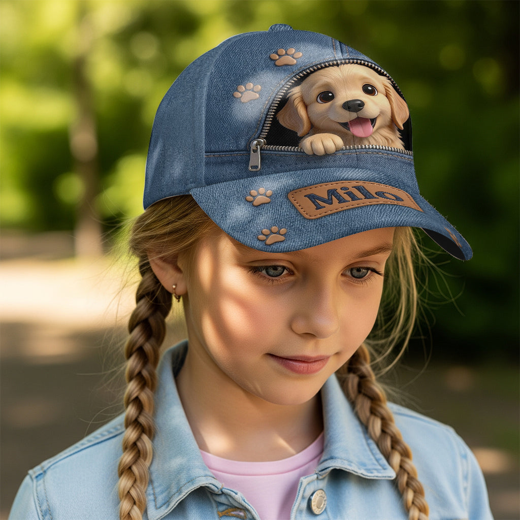 Custom Photo Curly Brown Poodle Puppy Classic Cap Dog Lover Gift