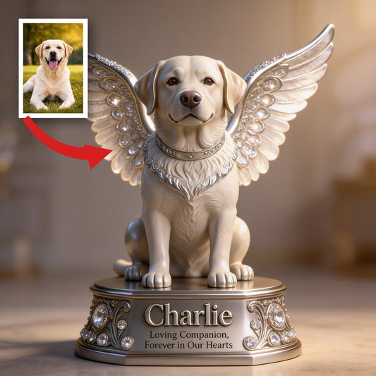Personalized Light Golden Labrador Retriever Angel Custom Shaped Acrylic Plaque Pet Memorial Gift