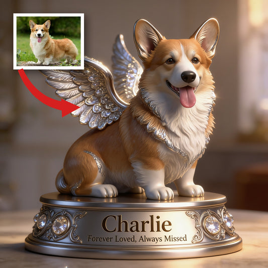 Personalized Welsh Corgi Angel Custom Shaped Acrylic Plaque Pet Memorial Gift