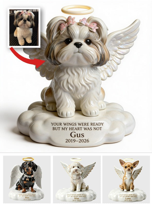 Custom Photo Angel Shih Tzu Memorial Custom Shaped Acrylic Plaque Pet Loss Gift