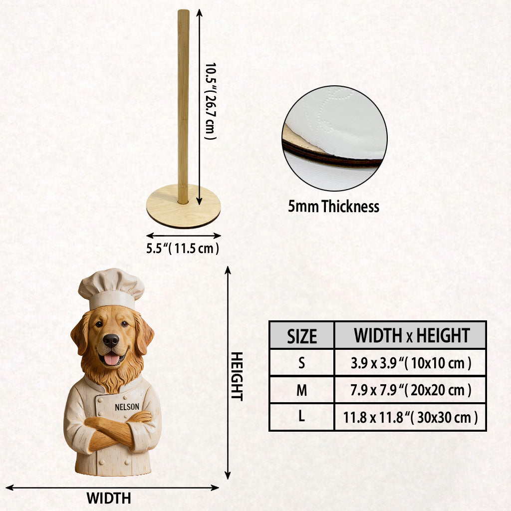 Personalized Yellow Labrador Chef Paper Towel Stand Kitchen Decor Gift