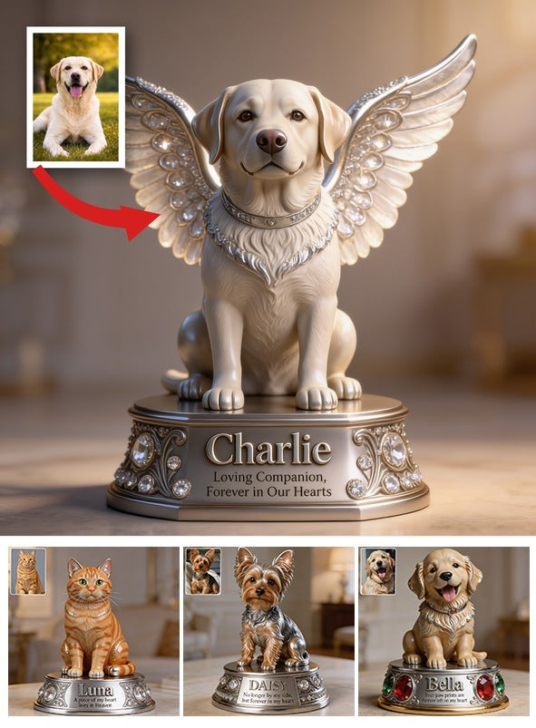 Personalized Light Golden Labrador Retriever Angel Custom Shaped Acrylic Plaque Pet Memorial Gift