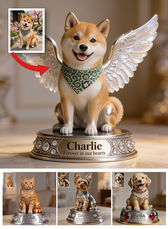 Personalized Angel Shiba Inu Custom Shaped Acrylic Plaque Pet Memorial Gift