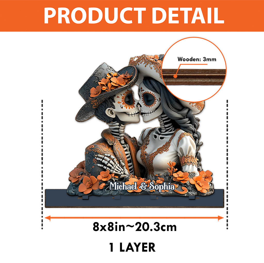 Lovers - Personalized Skull 1 Layered Big Freestanding