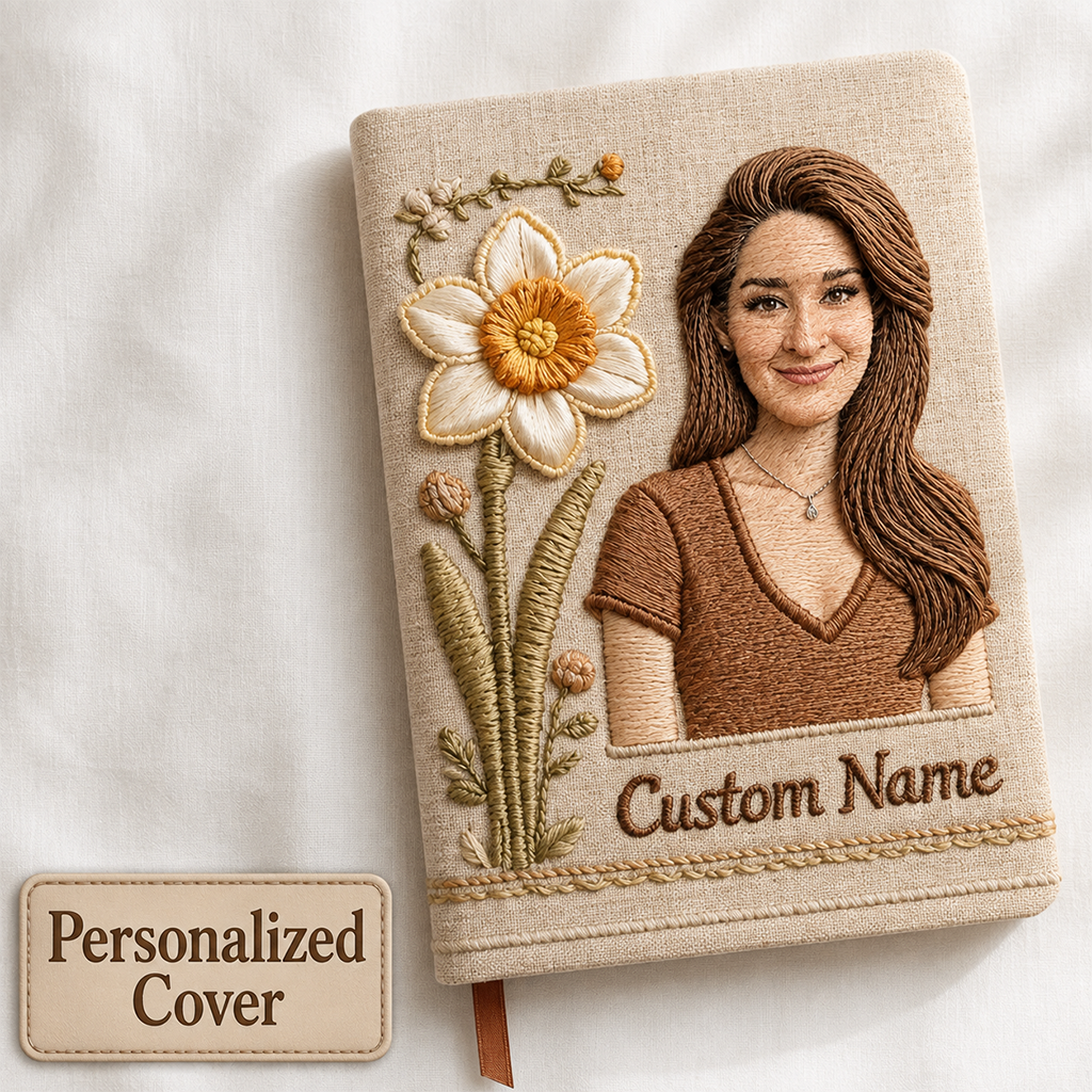 Personalisierter Geburtsmonat Blumen Leder Journal Geschenk für Oma