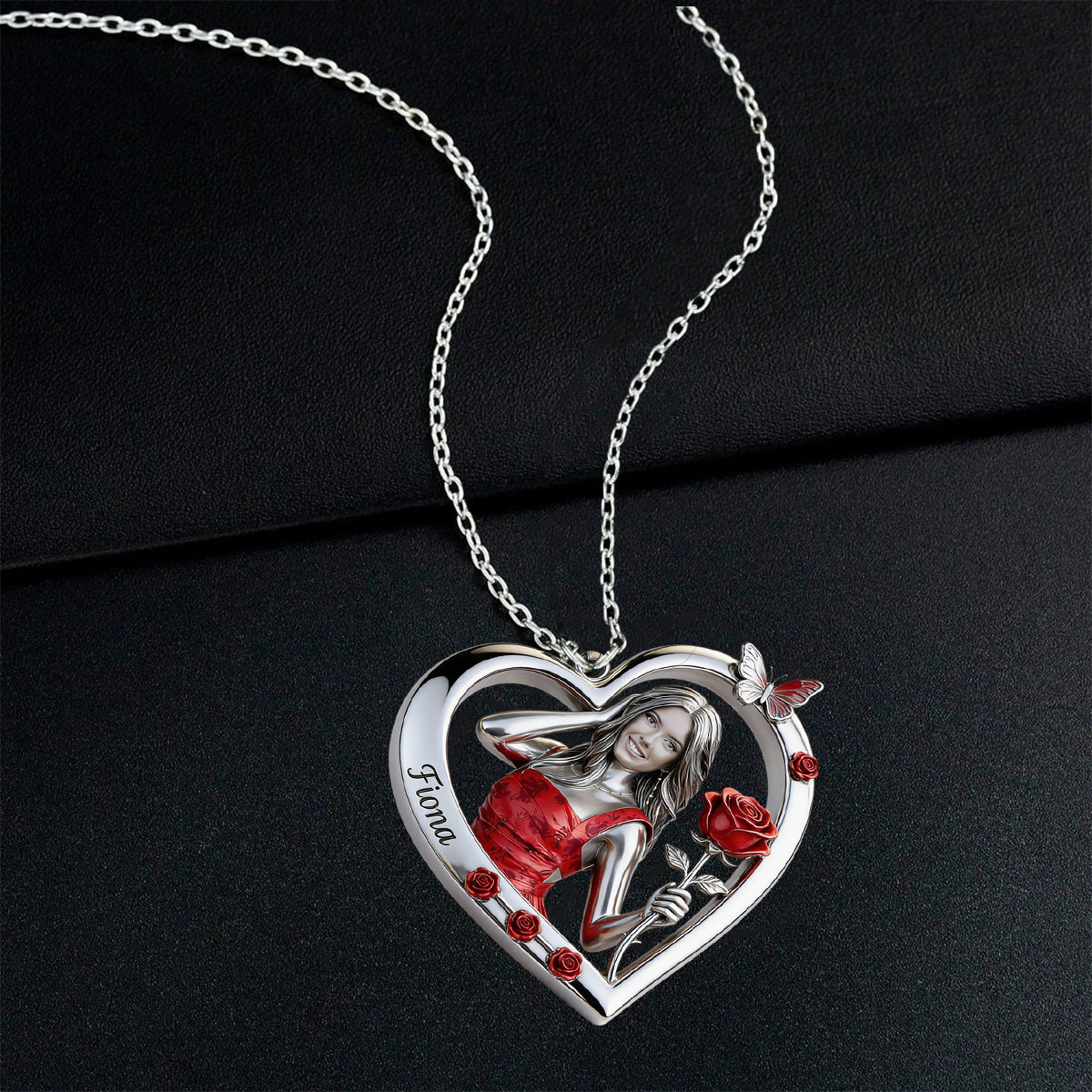 Personalisierte Geburtsmonat-Blumen-Herzförmige Metallanhänger-Halskette Selbstliebe Schmuck Geschenk