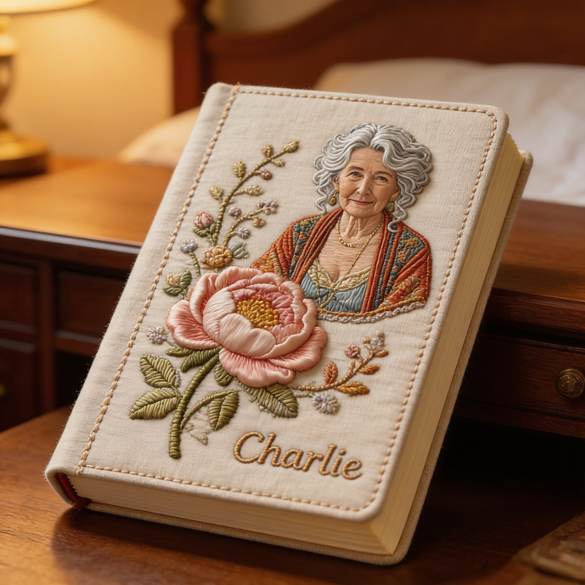 Personalisierter Lederjournal mit Geburtsmonat-Blume für Latina-Mama