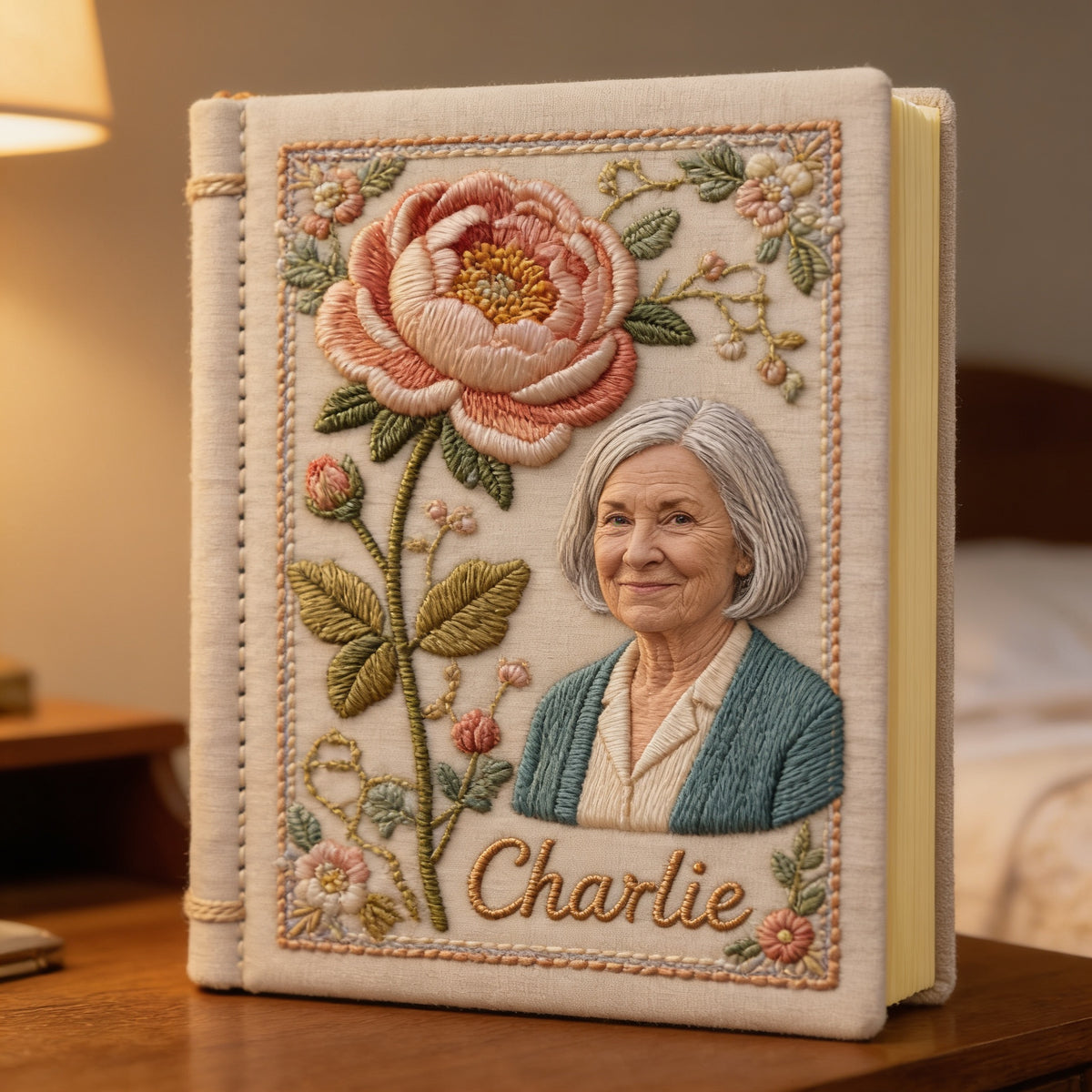 Personalisierter Geburtsmonat Blumen Leder Journal Geschenk für Oma