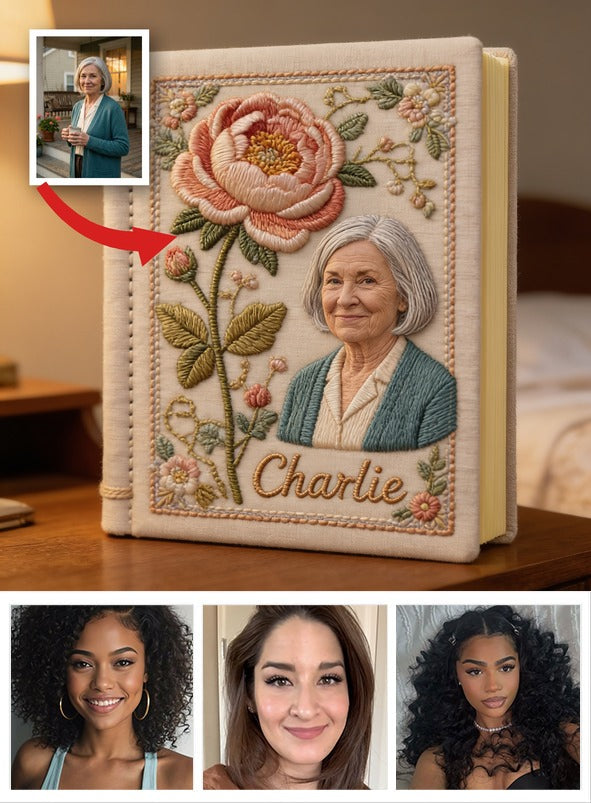 Personalisierter Geburtsmonat Blumen Leder Journal Geschenk für Oma