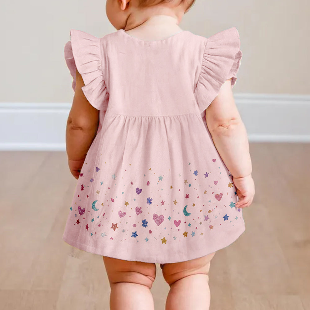 Personalized Birthday Little Latina Girl Ruffle Sleeve Dress, Custom Kid Gift