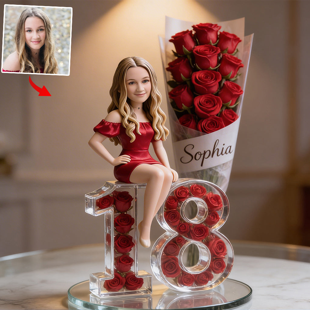 Personalized Birthday Little Boy Flower Bouquet Number Acrylic Plaque Son Grandson Gift