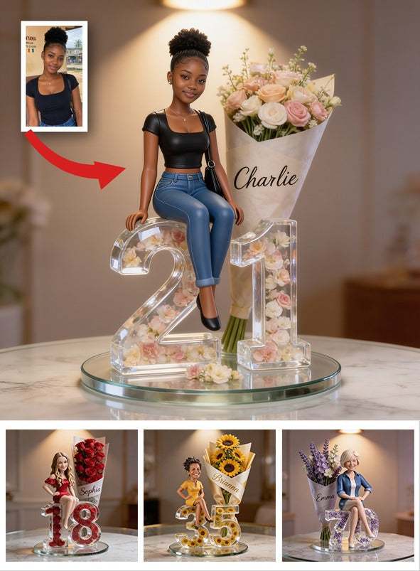 Personalized Birthday Black Woman 21st Custom Shaped Acrylic Plaque Gift For Her
