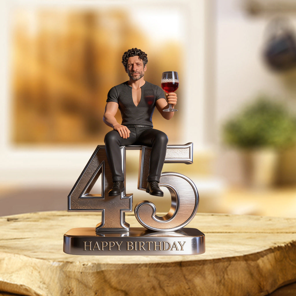 Personalized 50th Birthday Older Man Custom Shaped Acrylic Plaque Gift for Dad Grandpa