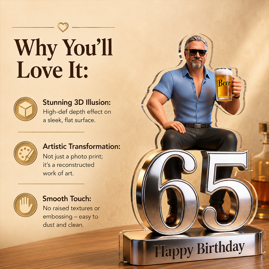 Personalized 50th Birthday Senior Woman Custom Shaped Acrylic Plaque Gift