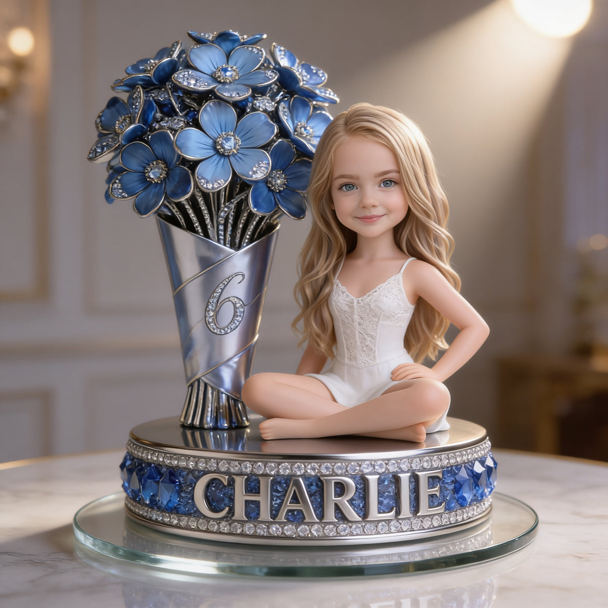 Personalisierte Foto-Geburtstags-Acrylplakette für kleine blonde Mädchen, Geschenk für Tochter Enkelin Nichte