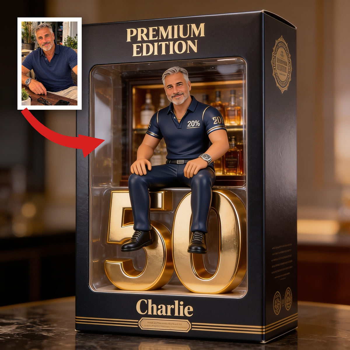 Personalized 50th Birthday Senior Latino Man Custom Shaped Acrylic Plaque Gift