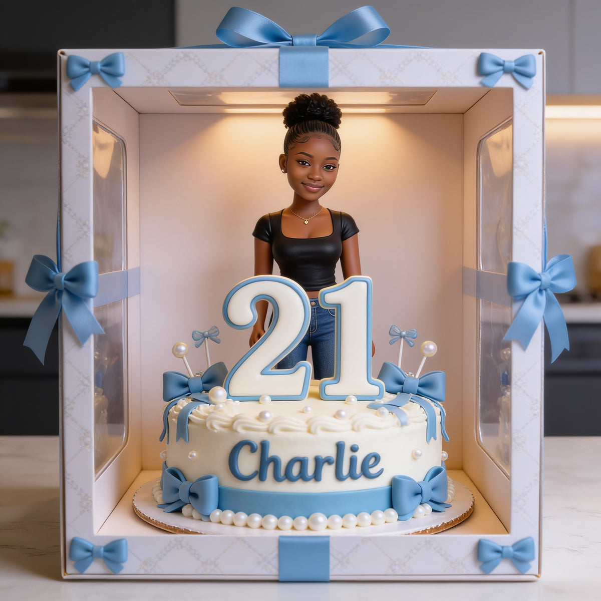 Personalized 21st Birthday Black Woman Custom Shaped Acrylic Plaque Gift