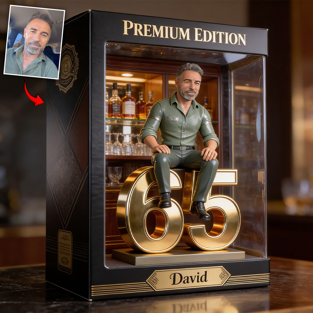 Personalized 50th Birthday Senior Black Man Custom Shaped Acrylic Plaque, Keepsake Gift for Dad Husband Grandpa