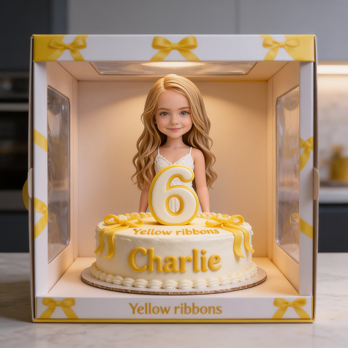 Personalized Birthday Little Blonde Girl Custom Shaped Acrylic Plaque, Daughter Granddaughter Niece Gift
