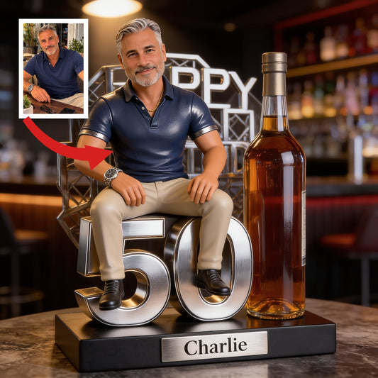 Personalized 50th Birthday Latina Man Custom Shaped Acrylic Plaque Gift for Dad Husband