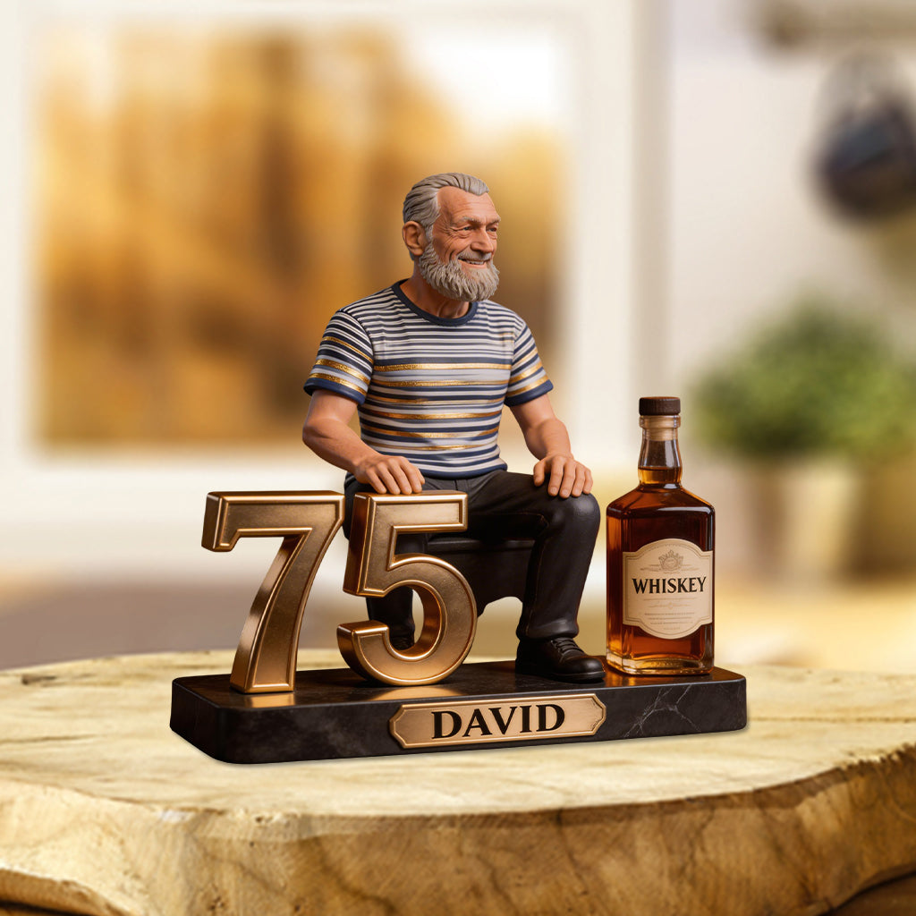 Personalized 50th Birthday Older Black Man Custom Shaped Acrylic Plaque Gift for Him