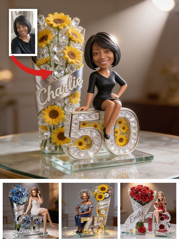Custom Photo 50th Birthday Older Black Woman Custom Shaped Acrylic Plaque Gift