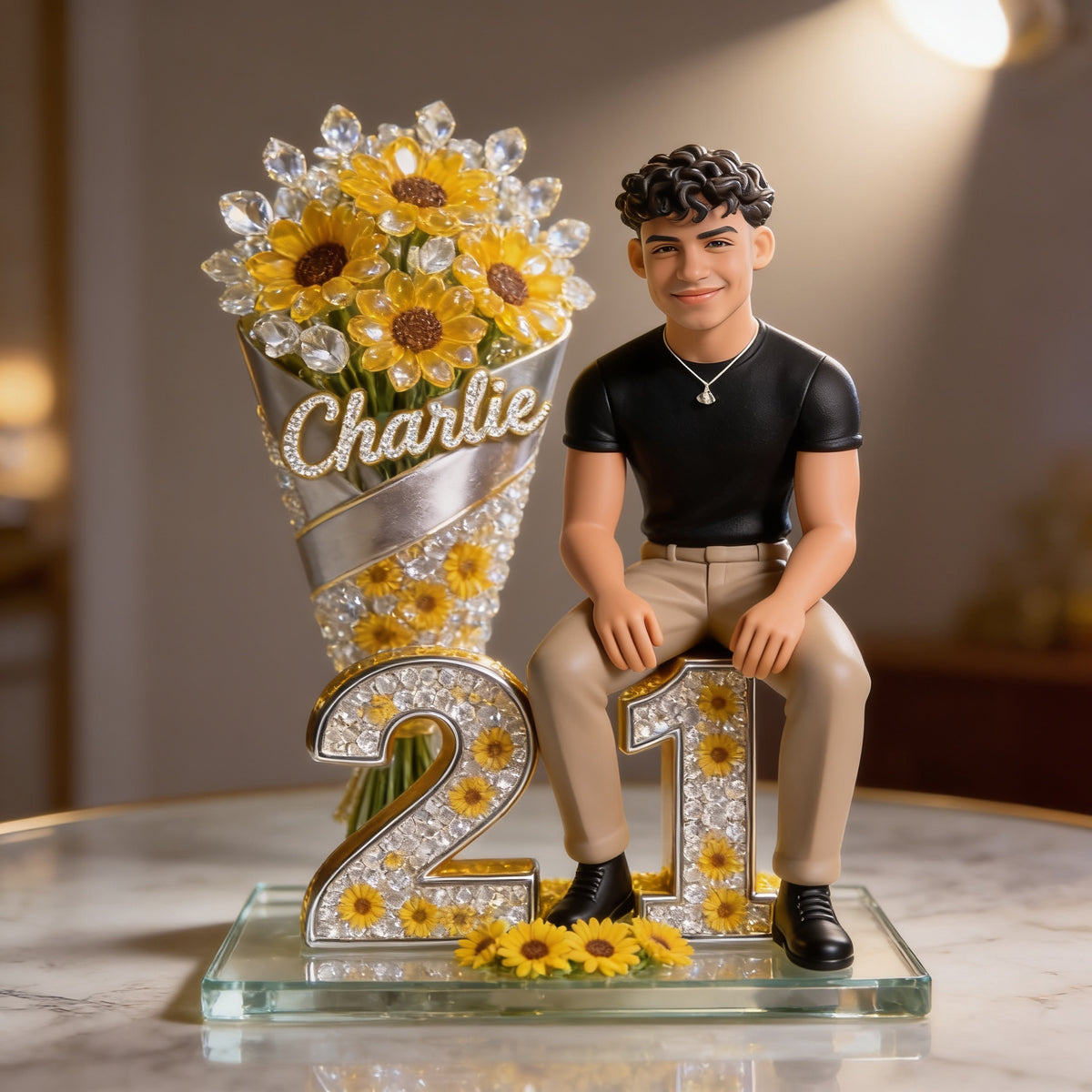 Custom Photo 21st Birthday Latino Man Acrylic Plaque, Personalized Gift for Him