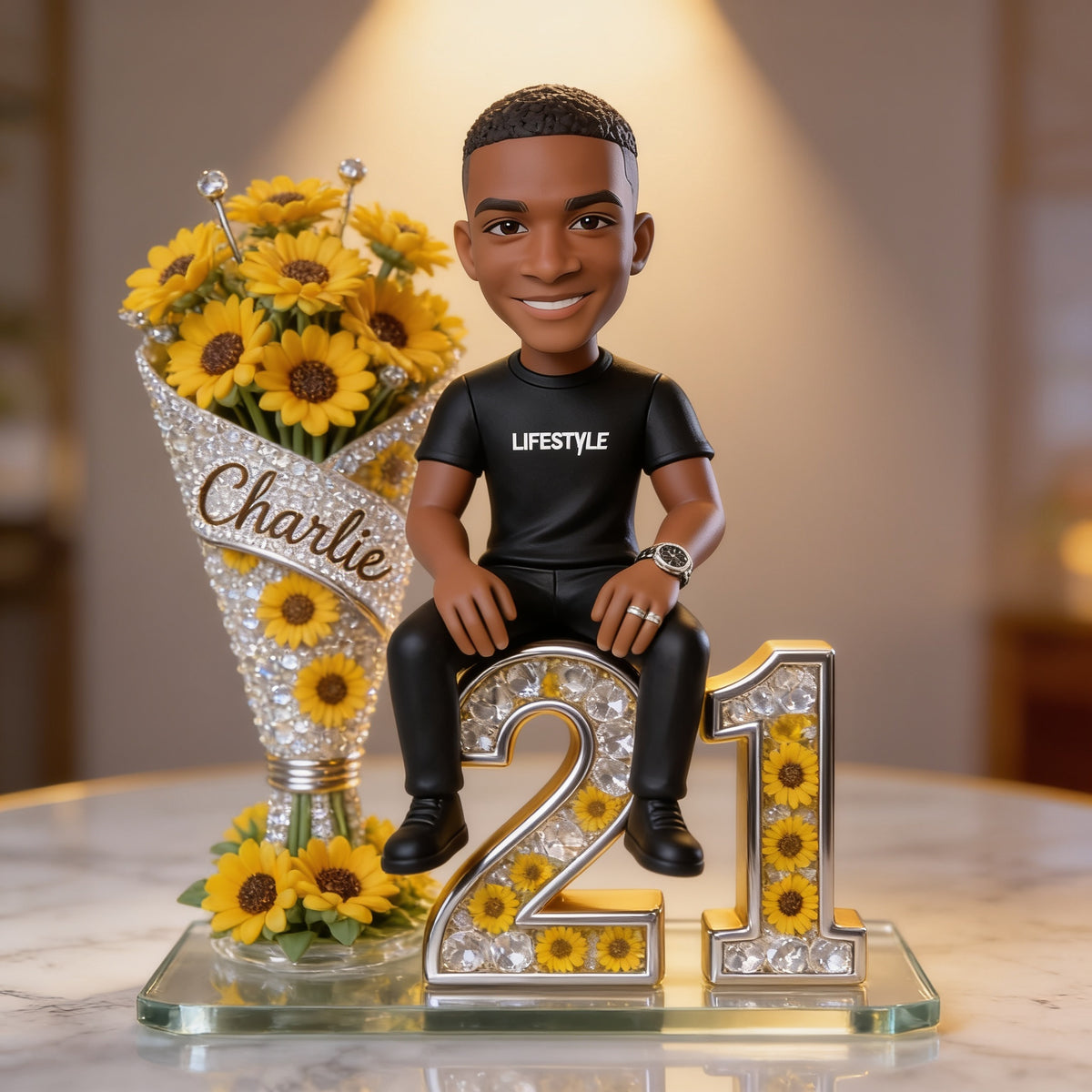 Personalisierte Foto-Geburtstagsplakette für Männer 21. Geburtstag