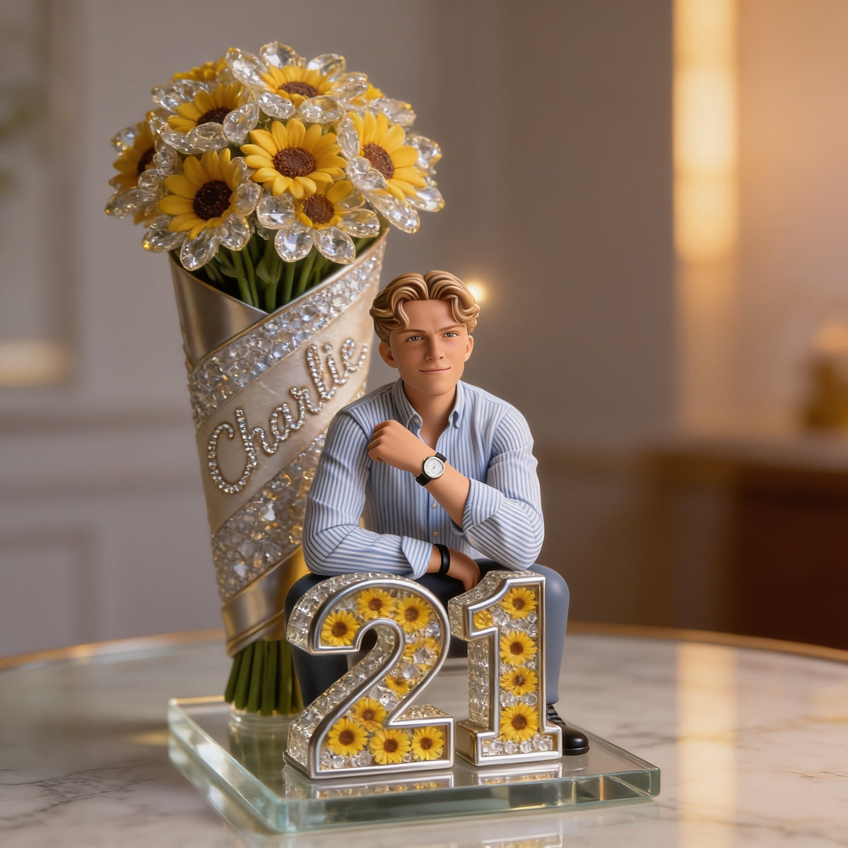 Custom Photo 21st Birthday Man Custom Shaped Acrylic Plaque Gift for Husband Boyfriend Son