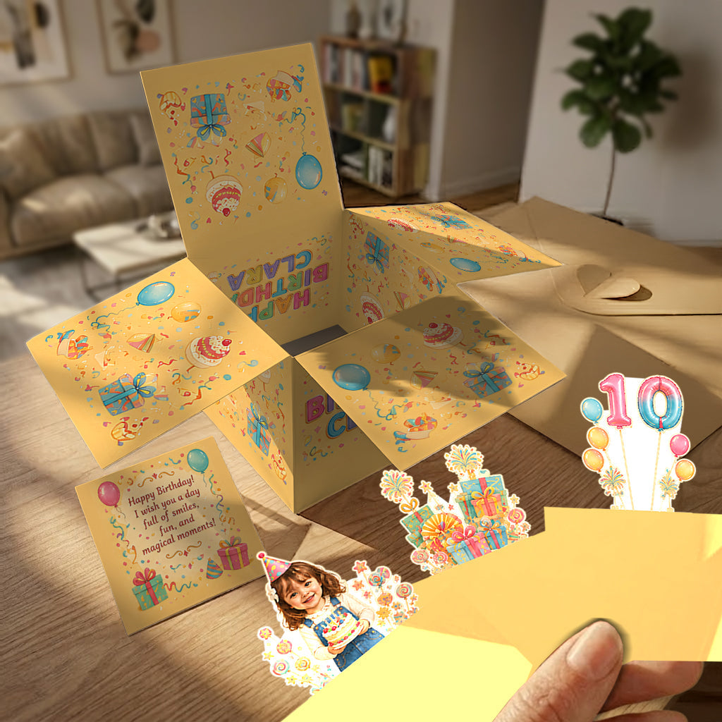 Personalized 50th Birthday Older Woman Pop Up Box Card Gift
