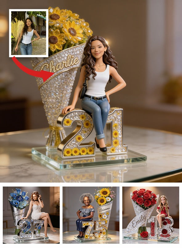 Custom Photo 21st Birthday Latina Woman Custom Shaped Acrylic Plaque Birthday Keepsake