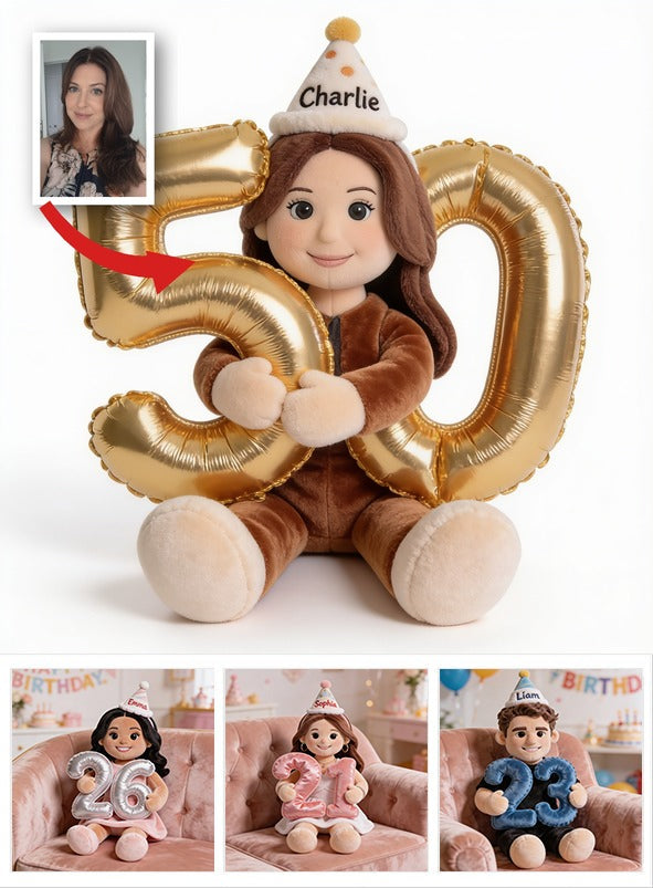 Personalized 50th Birthday Older Woman Plush Faux Fur Pillow Milestone Gift