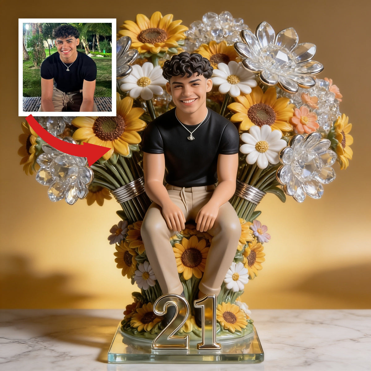 Custom Photo 21st Birthday Latino Man Acrylic Plaque - Gift for Son, Boyfriend, Husband