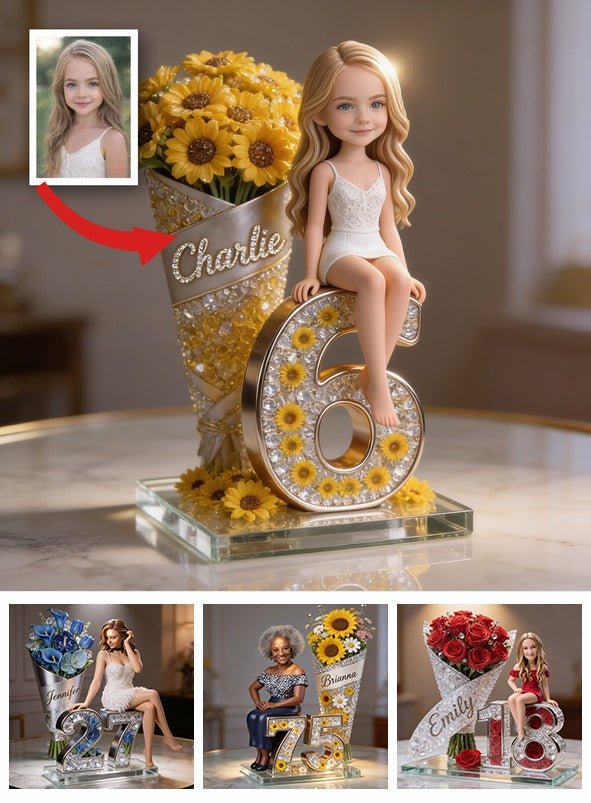 Personalisierte Foto-Geburtstags-Acrylplakette für kleine Mädchen, Geschenk für Tochter, Enkelin, Nichte