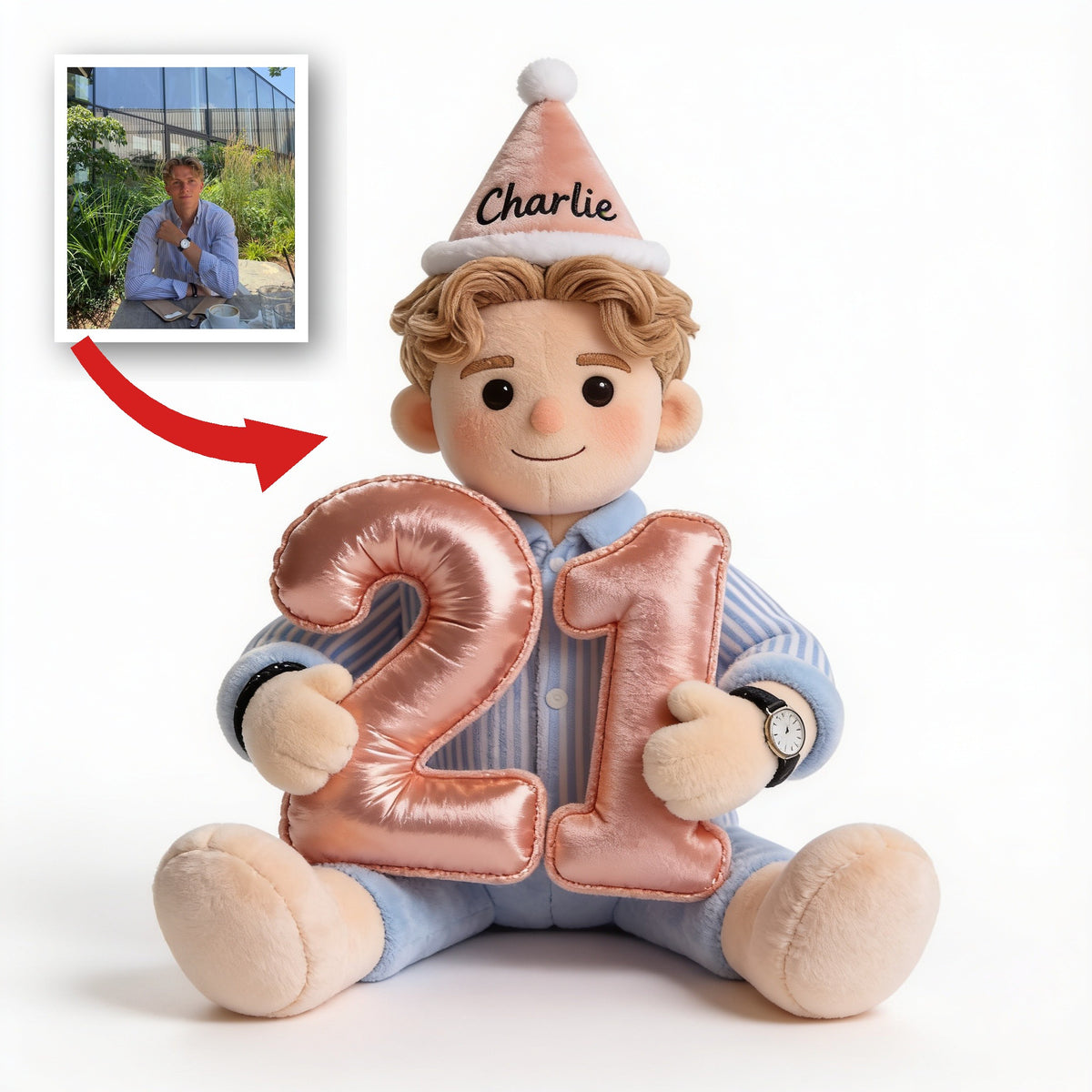 Personalisierte 21. Geburtstags-Mann Plüsch-Faux-Fur-Kissen, Geschenk für ihn
