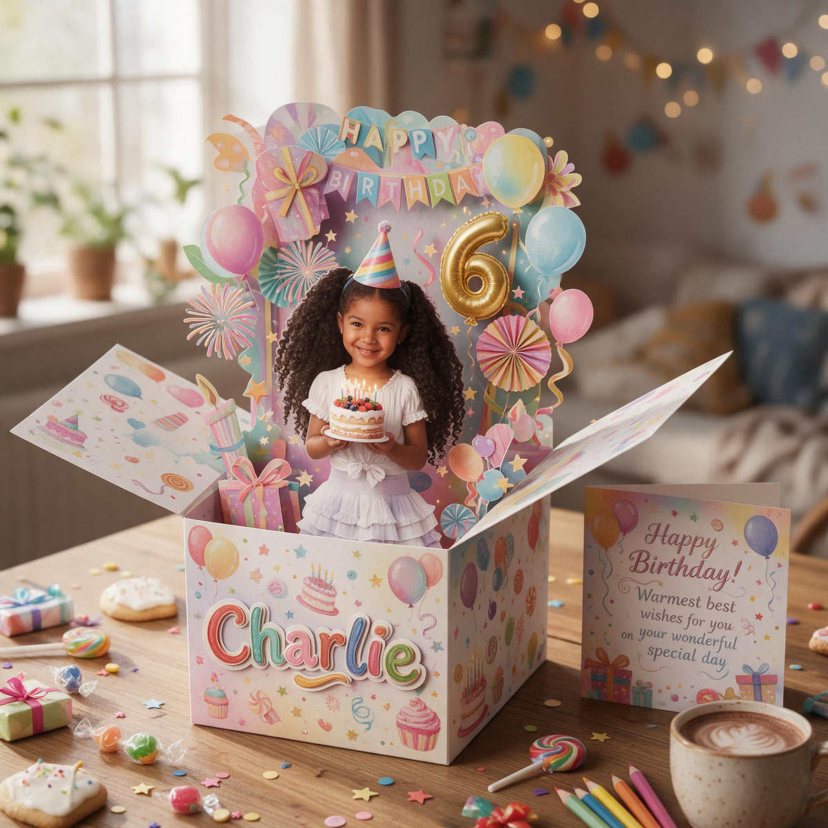 Personalisierte Geburtstagskarte für kleine Mädchen, Geschenk für Tochter, Enkelin, Nichte