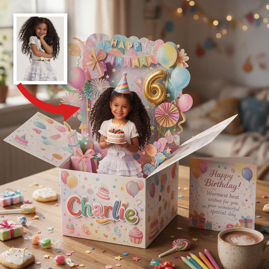 Personalisierte Geburtstagskarte für kleine Mädchen, Geschenk für Tochter, Enkelin, Nichte