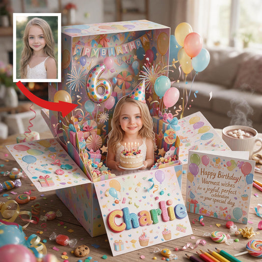 Personalisierte Geburtstagskarte für kleine Mädchen, Geschenk für Tochter Enkelin Nichte