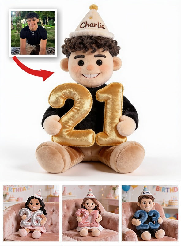 Personalized 21st Birthday Latino Man Faux Fur Plush Pillow, Custom Gift For Him