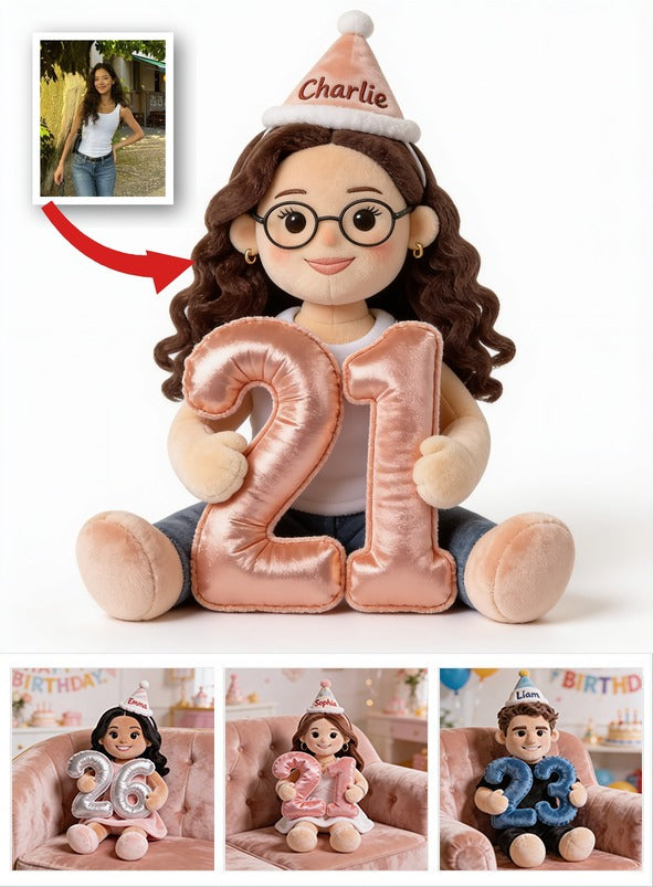Personalized 21st Birthday Latina Woman Plush Faux Fur Pillow Gift