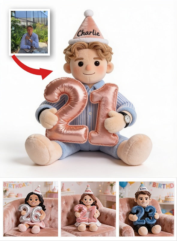 Personalisierte 21. Geburtstags-Mann Plüsch-Faux-Fur-Kissen, Geschenk für ihn