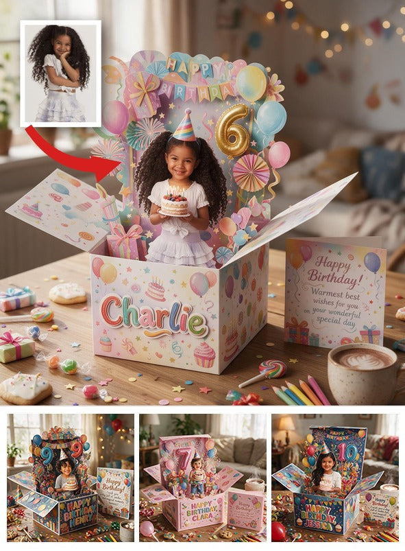Personalisierte Geburtstagskarte für kleine Mädchen, Geschenk für Tochter, Enkelin, Nichte