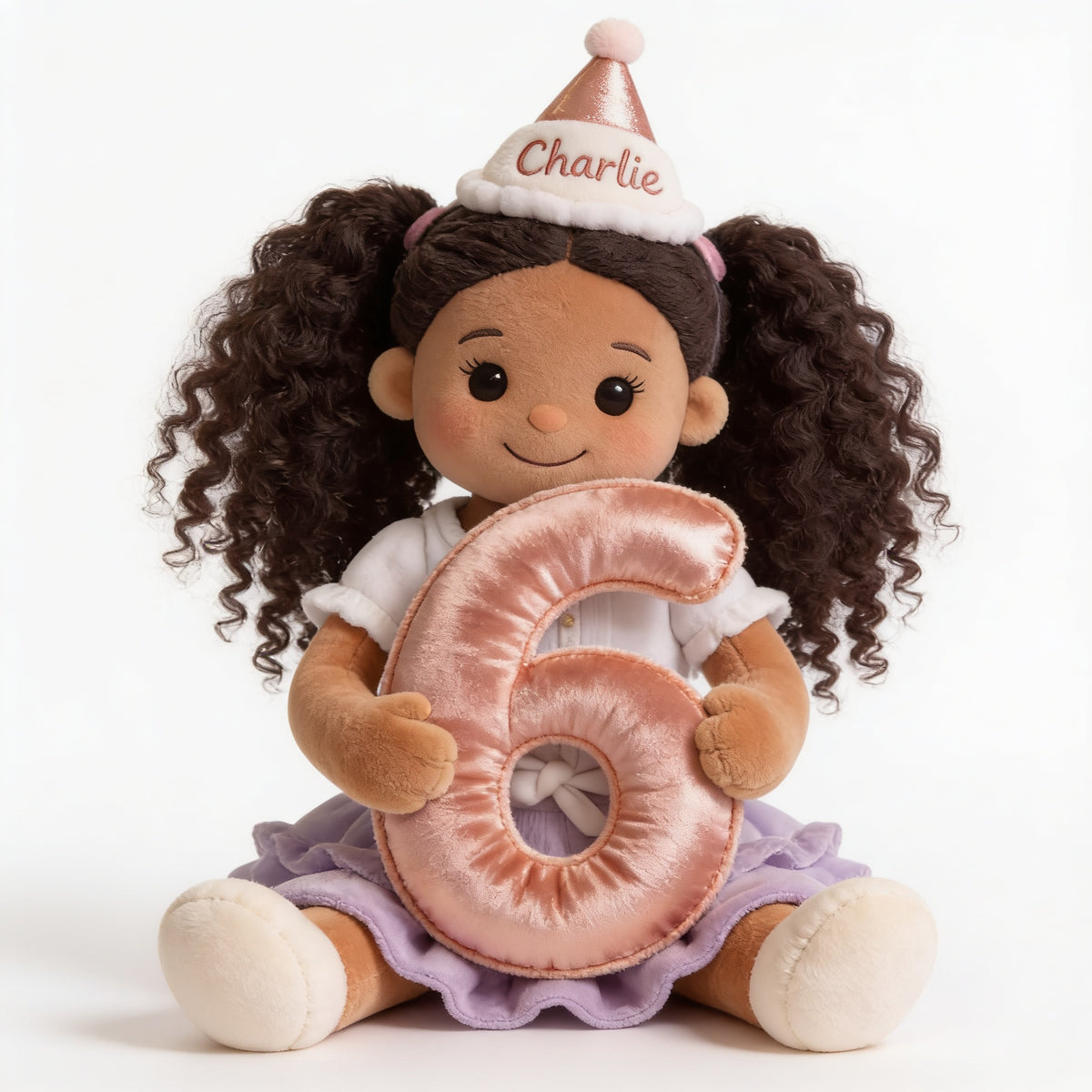 Personalisierte Geburtstagskissen für kleine Mädchen aus Kunstfell, Kindergeburtstagsgeschenk